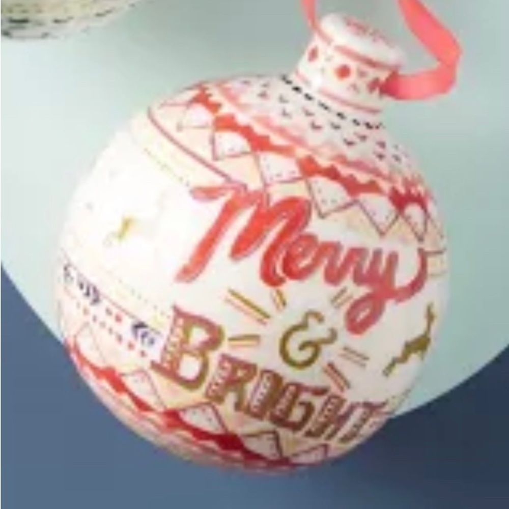 NWT ANTHROPOLOGIE MERRY AND BRIGHT ORNAMENT